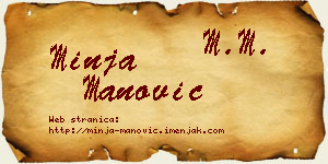 Minja Manović vizit kartica